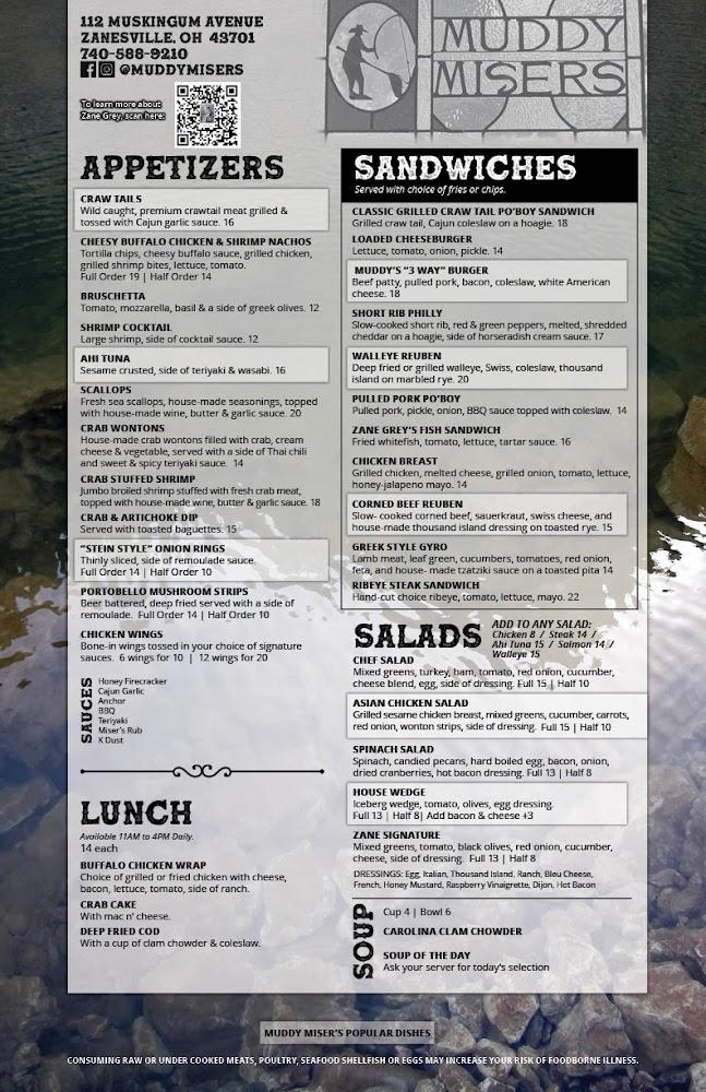 Muddy Misers Restaurant Menu image 1